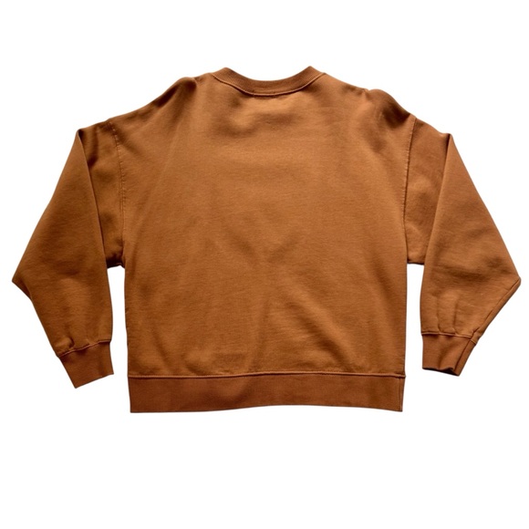 Stradivarius Rust Boxy Sweatshirt with Sequin and Bead Embellished Cat “Feline” - Picture 5 of 16